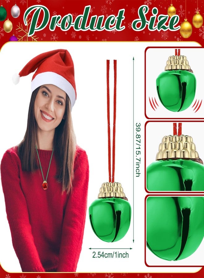 Seajan 200 Pcs Christmas Santa Hats and Jingle Bell Necklaces Bulk Christmas Elf Hat Bell Necklaces Gifts for Adults Xmas Party Favors Accessories (Red) - Image 2